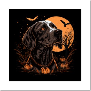 Pointer dog halloween Posters and Art